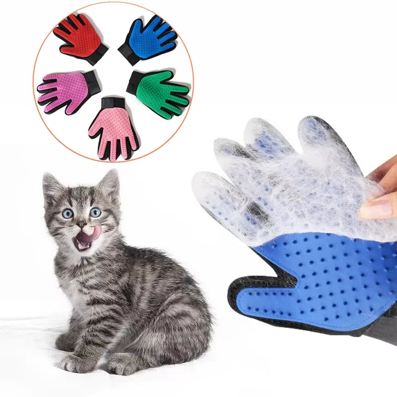Pet Grooming Glove for Cats and Dogs - Deshedding Brush and Massage Tool for Effective Hair Removal and Cleaning