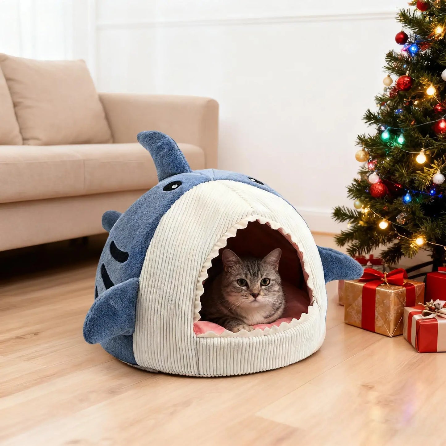Luxury Plush Shark Pet Bed 