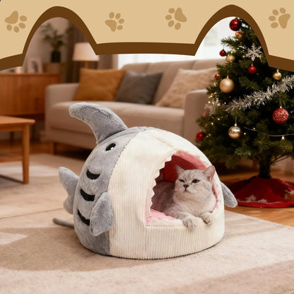 Luxury Plush Shark Pet Bed 