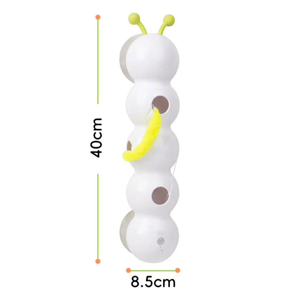 Motion-Activated Rechargeable Caterpillar Cat Toy with Tail for Indoor Cats
